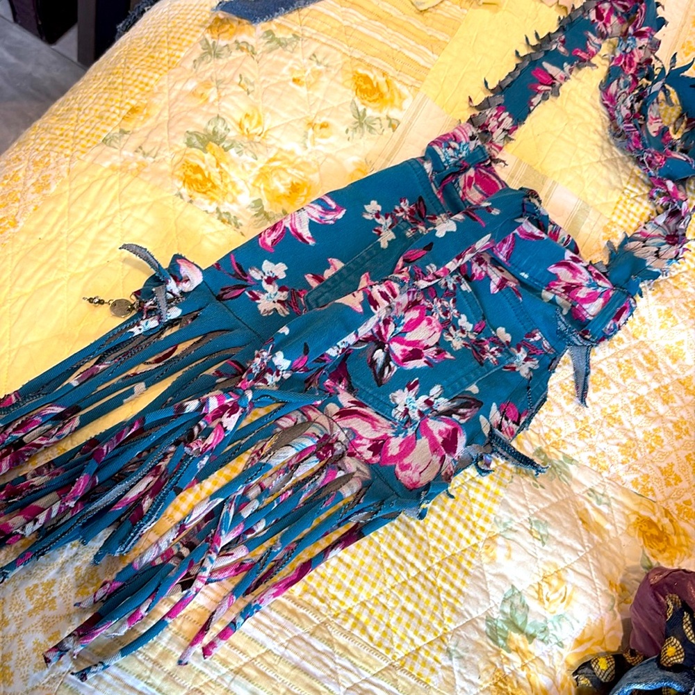 Handmade floral boho bag